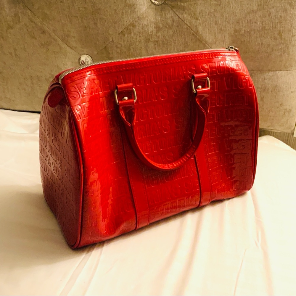 Victoria's Secret Shiny Red Embossed Makeup/ Handbag Y2K